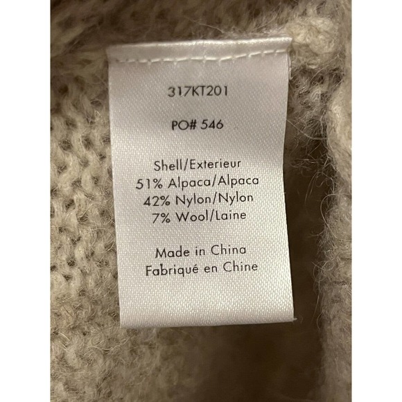 Elizabeth and James •XS• Alpaca Blend Oversized Chunky Knit Cowl Neck Sweater - Picture 5 of 6